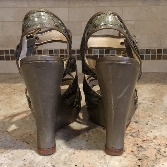 Alexandre Birman Python Leather Platform Wedge Strappy Sandals - Picture 8 of 16